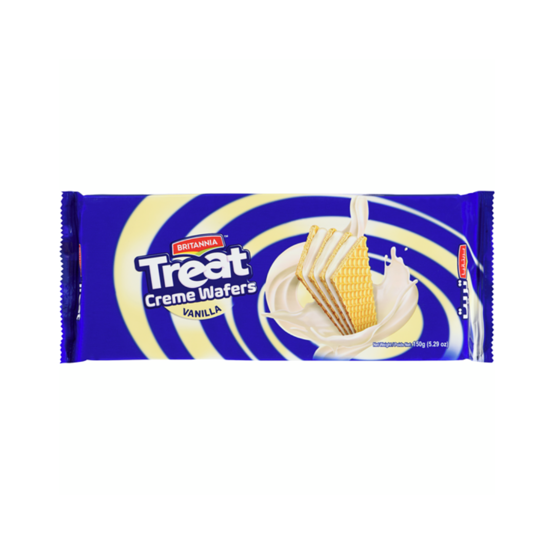 BRITANNIA TREAT CREME VANILLA WAFERS 150GM