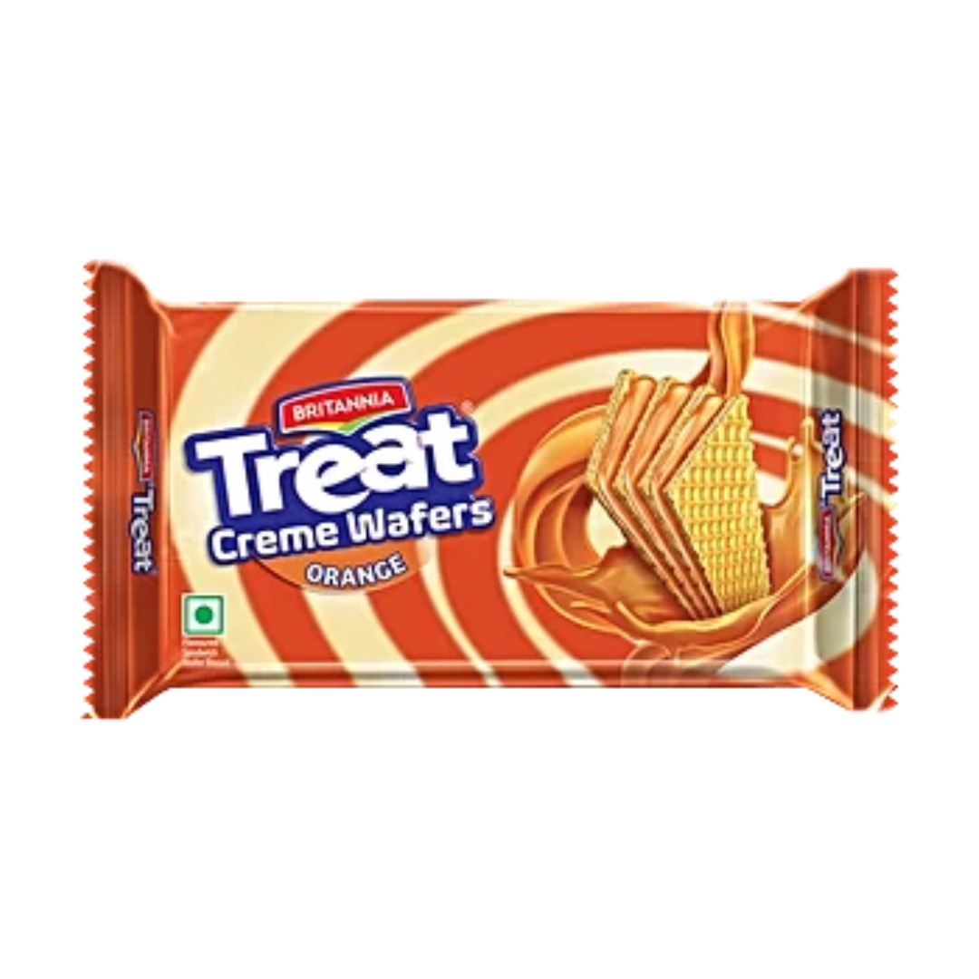 BRITANNIA TREAT CREME ORANGE WAFERS 150GM