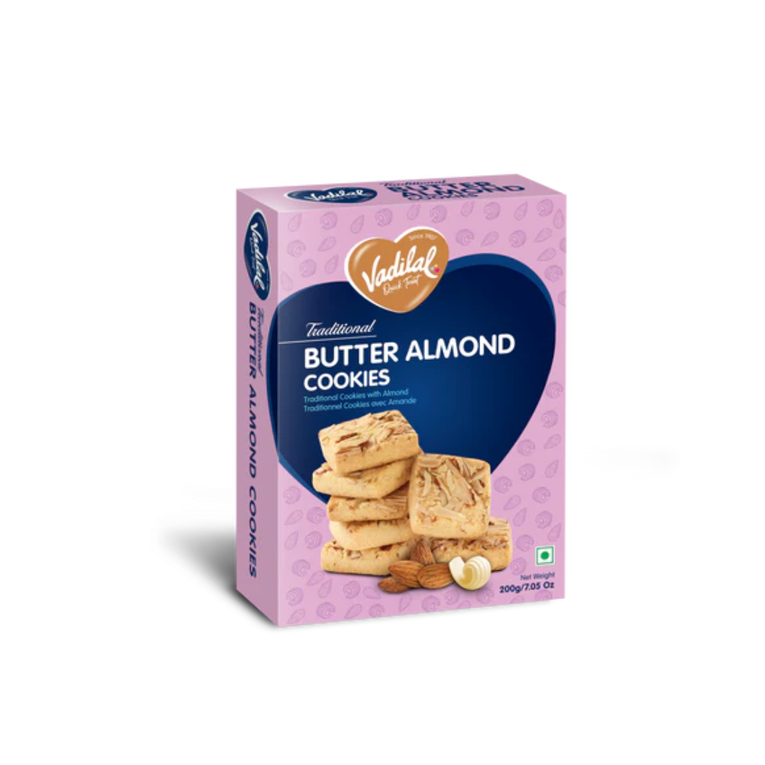 VADILAL BUTTER ALMOND COOKIES 200G