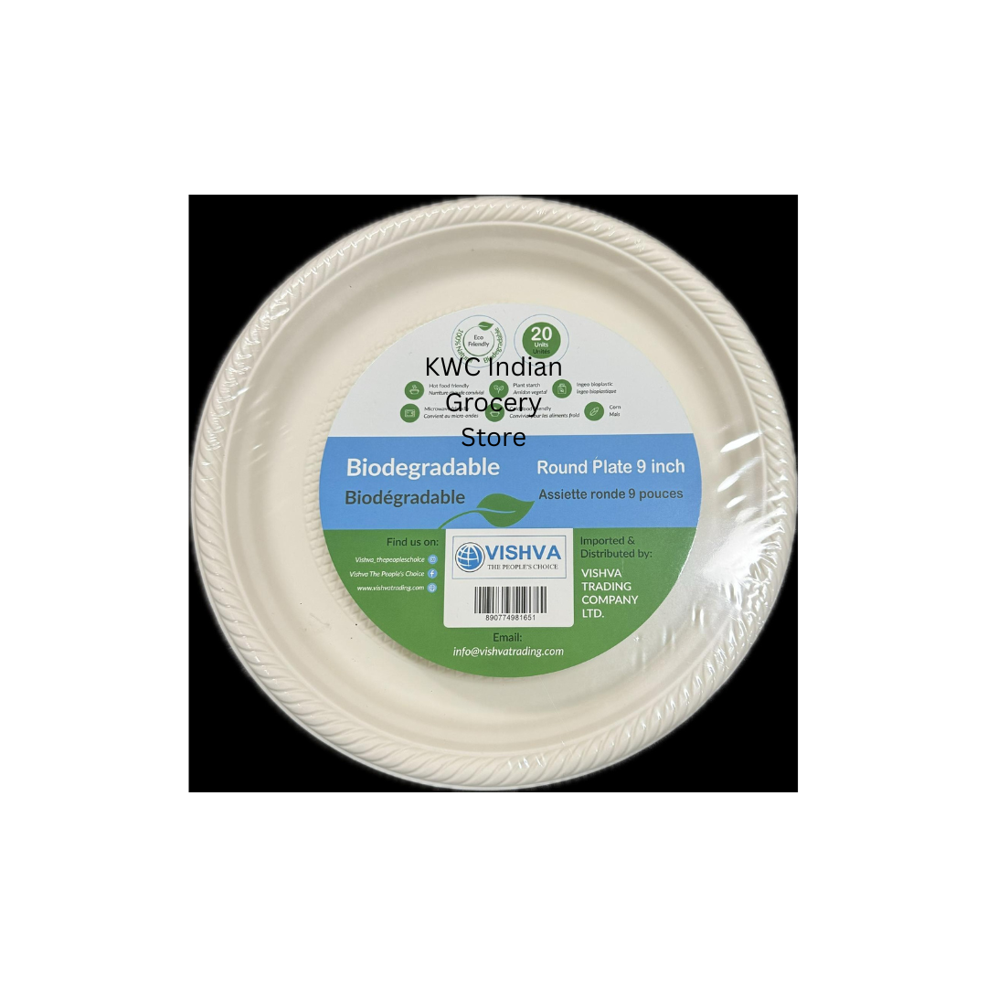 VISHVA BIODEGRADABLE 9" ROUND 20 PLATES