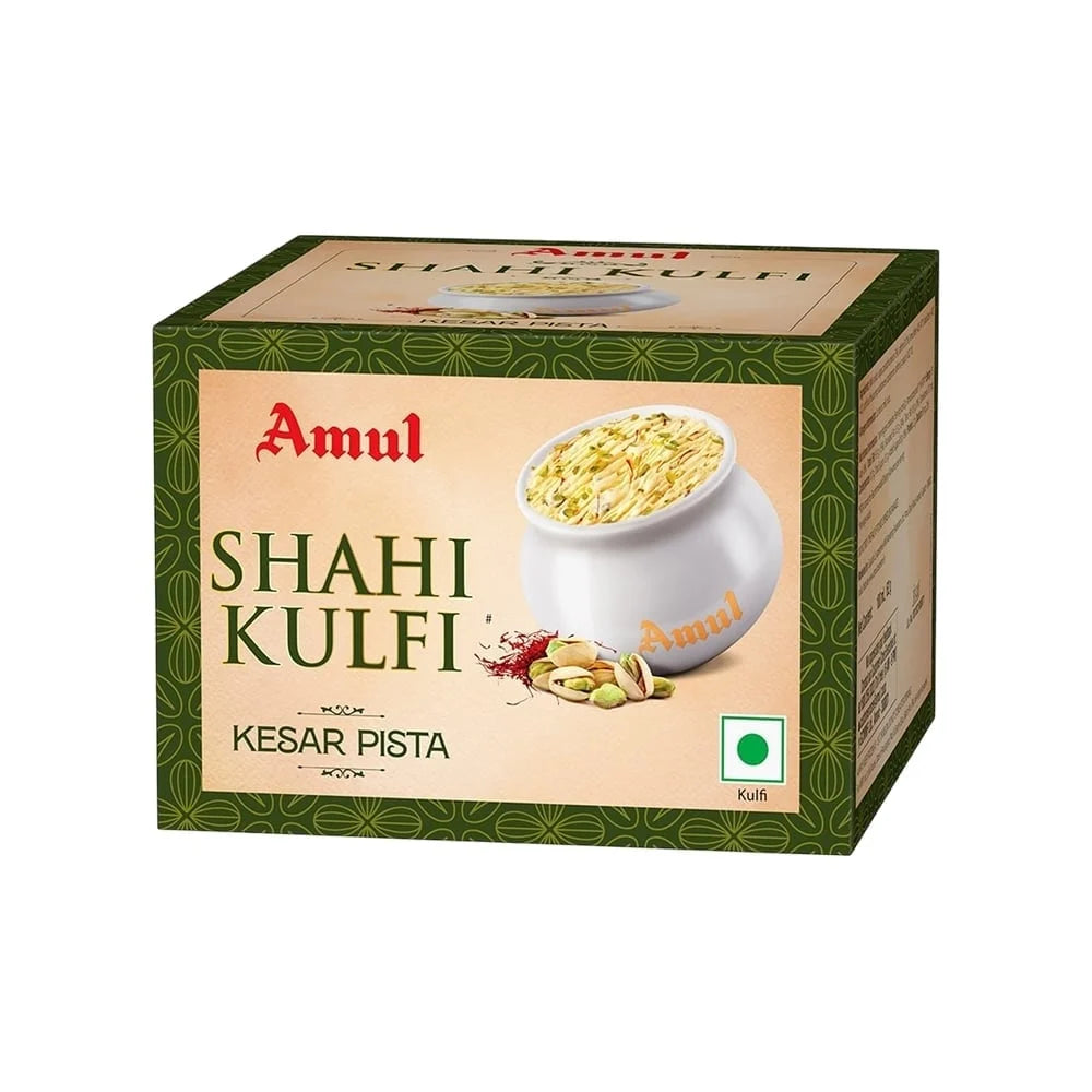 Amul Ice-Cream - Shahi Matka Saffron & Pistachio Kulfi 400g (4 pcs)