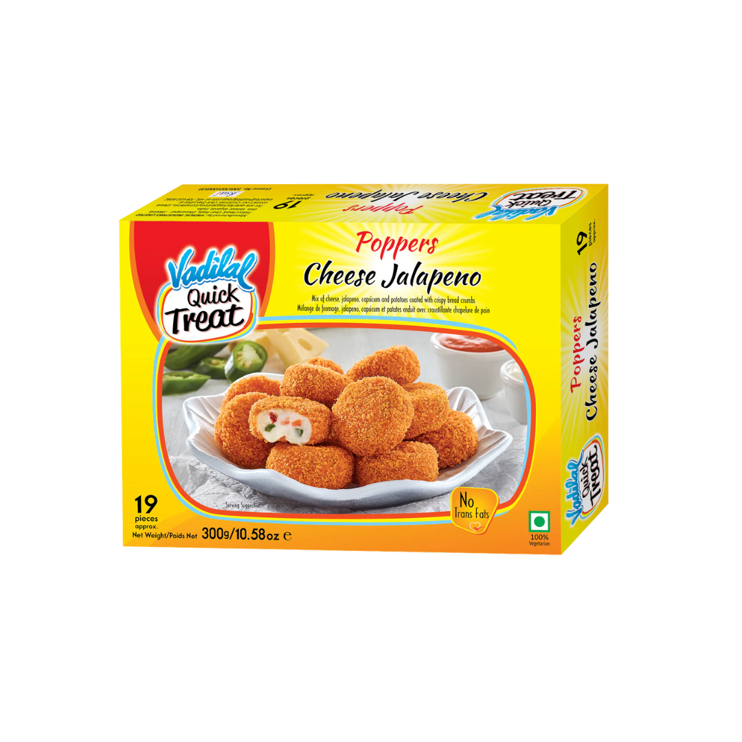 VADILAL CHEESE JALAPENO POPPERS 300G