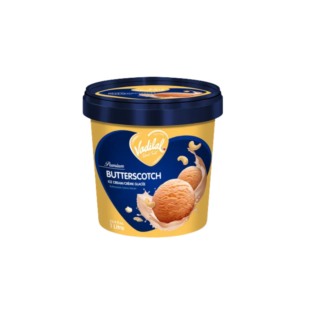 Vadilal Butterscotch Ice-cream Tub 1L