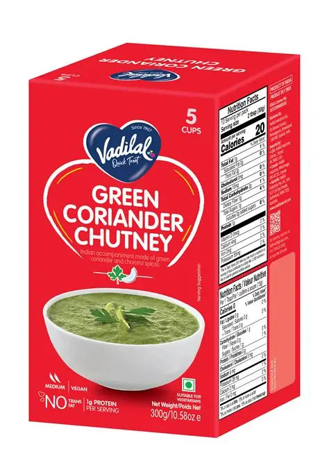 VADILAL GREEN CORIANDER CHUTNEY - 5 CUPS 300GM