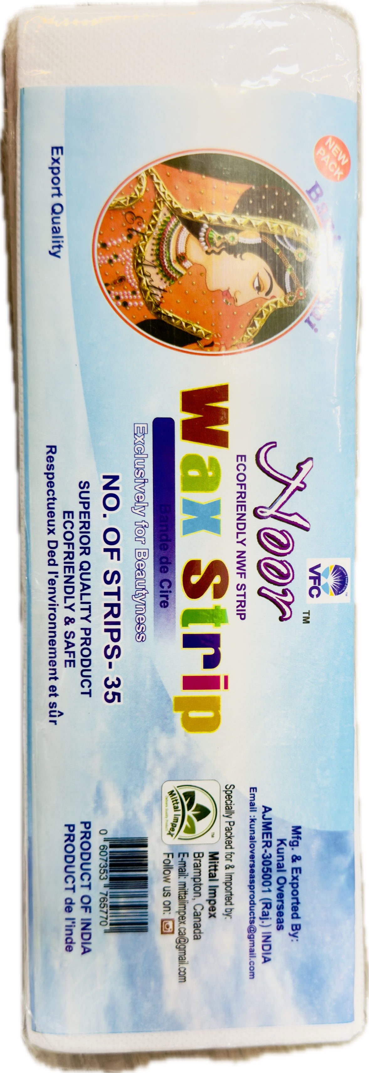 VFC NOOR WAX STRIP WHITE 35 PCS