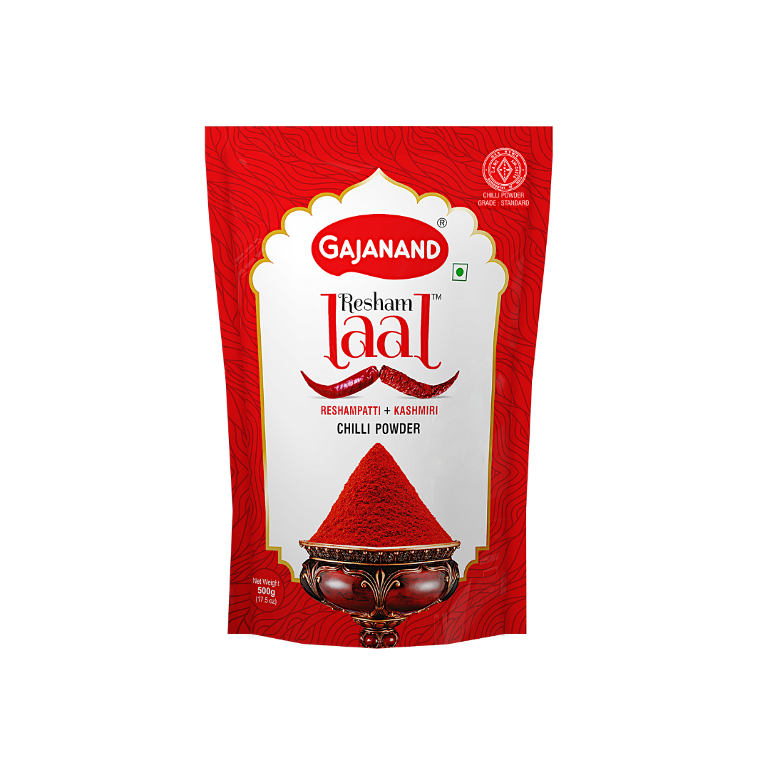GAJANAND RESHAM LAAL(Reshampatti +Kashmiri) Chilli Powder 500GM