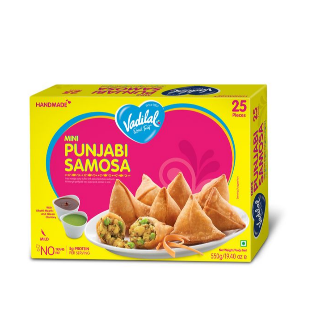 VADILAL MINI PUNJABI SAMOSA 25PCS 550G