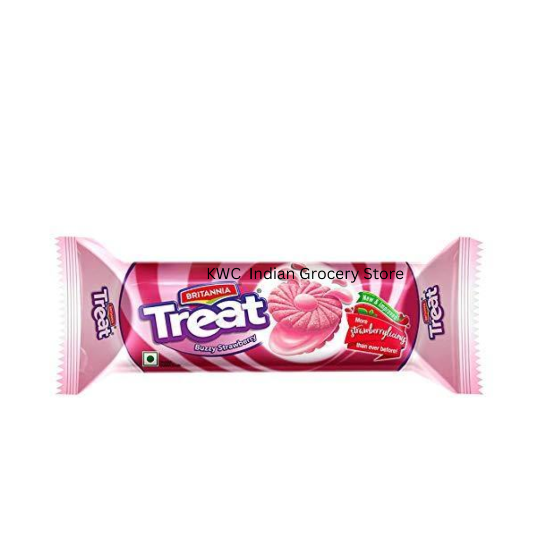 BRITANNIA STRAWBERRY CREAM TREAT BISCUIT 100G