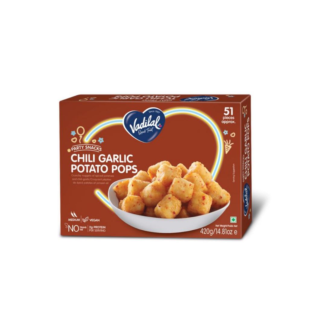 VADILAL CHILI GARLIC POTATO POPS 420G