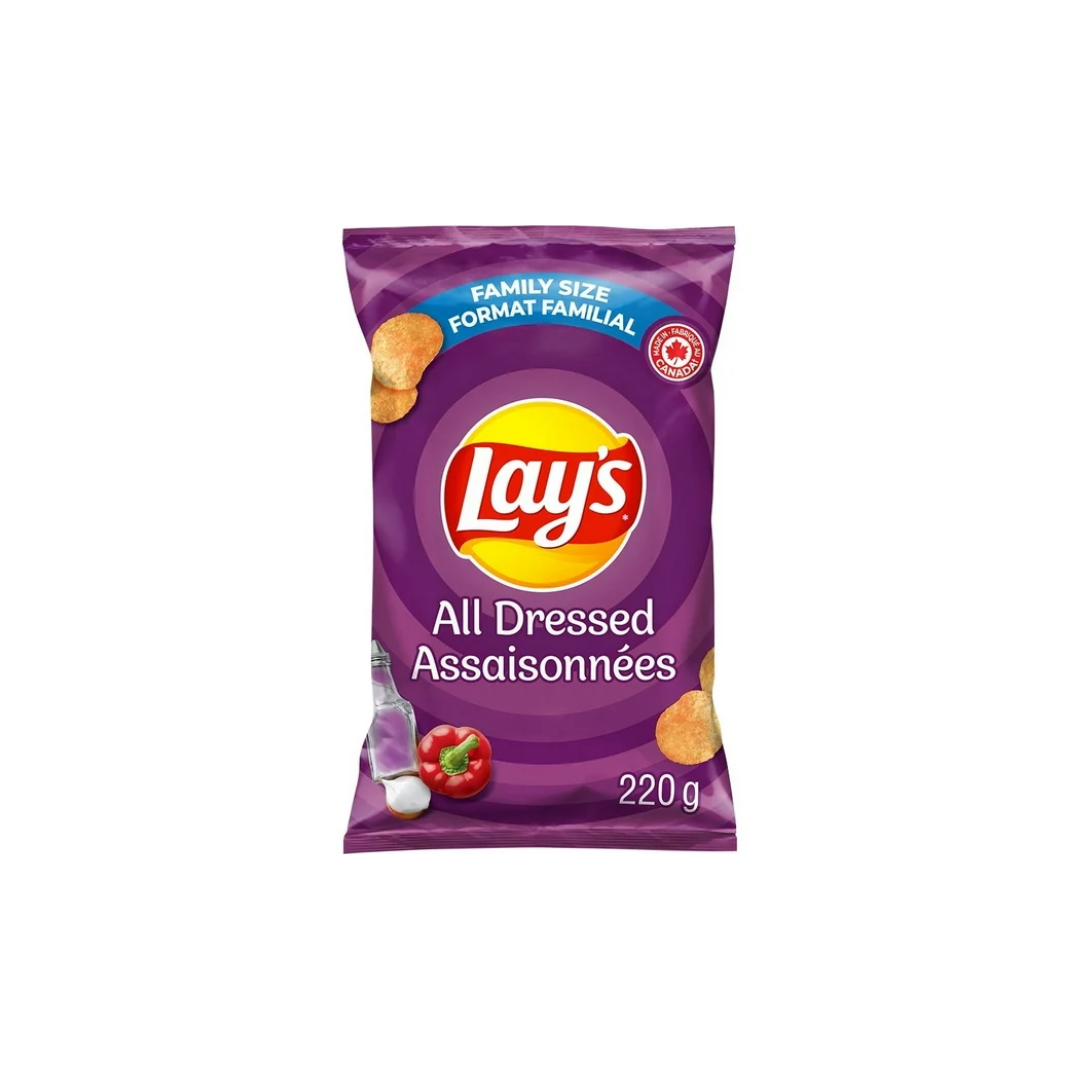 LAYS All Dressed Flavoured Potato Chips 220G