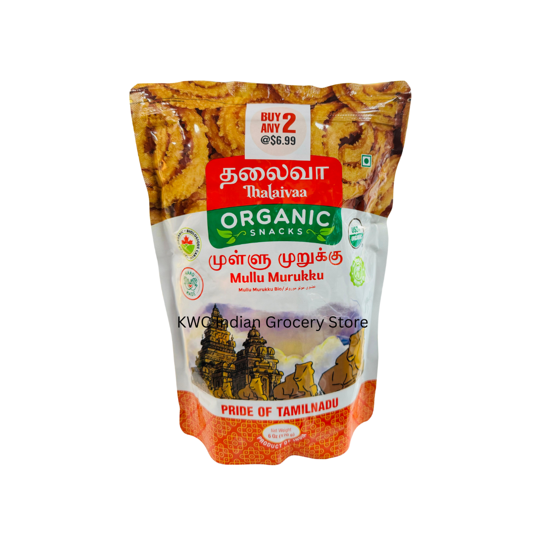 Thalaivaa Organic Snacks Mullu Murukku 170g