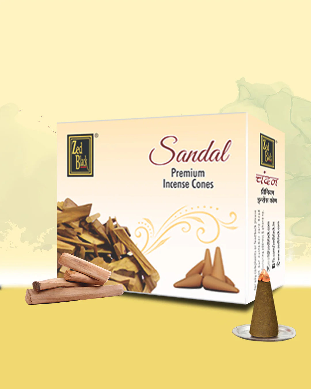 Zed Black Sandal Premium Incense Cones
