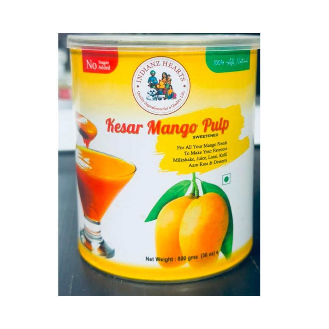 INDIAN HEARTZ KESAR MANGO PULP 800GM