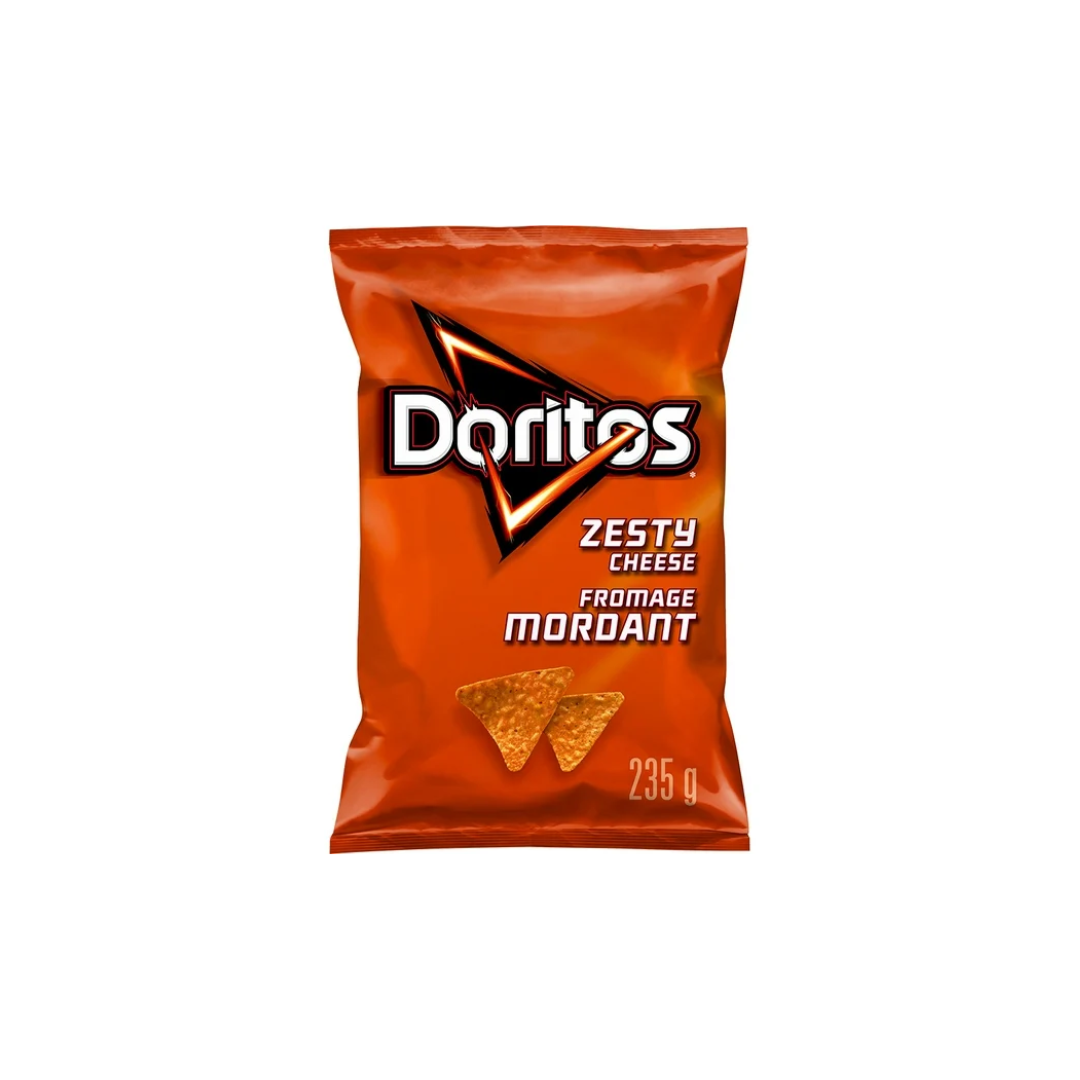 Doritos Zest Cheese Flavoured Tortilla Chips 235g