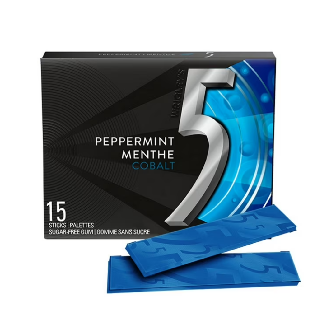 Wrigleys 5 Peppermint gum 15 sticks
