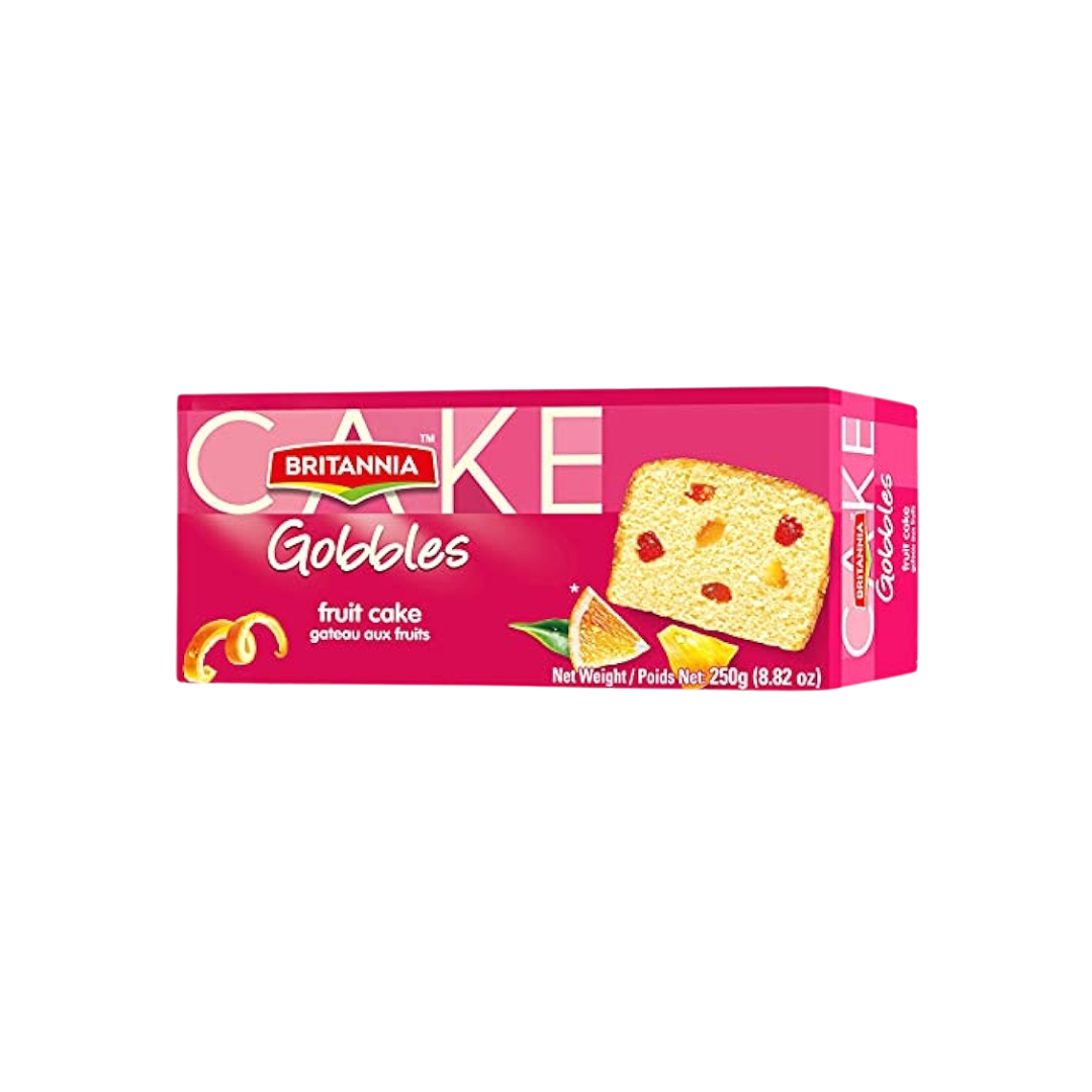 BRITANNIA GOBBLES FRUIT CAKE 250GM