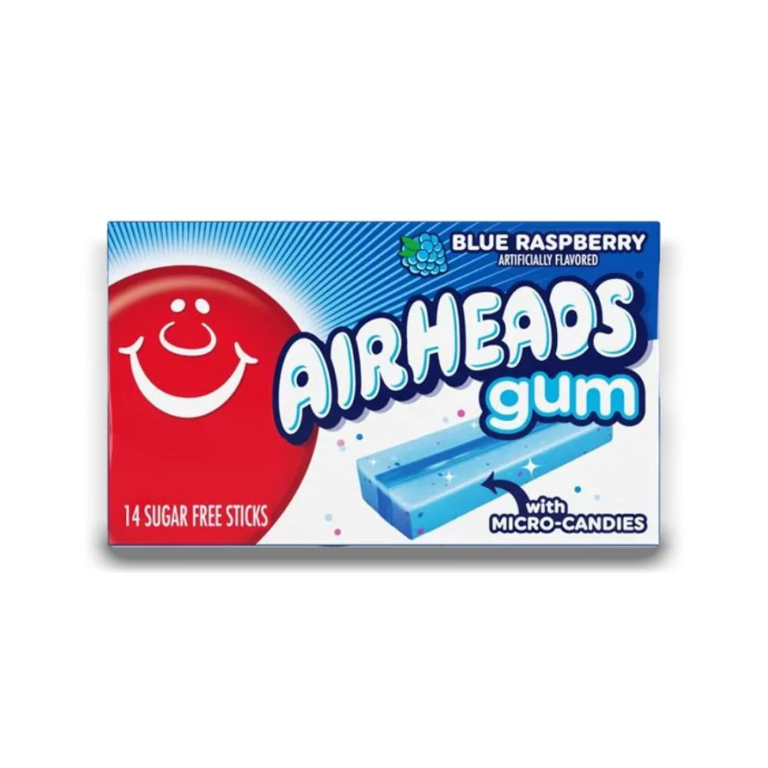 Airheads Gum Blue Raspberry 14 Sugar Free Sticks