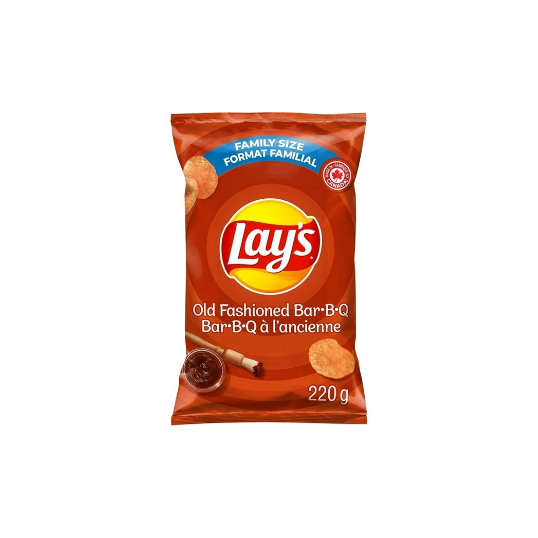 LAYS Old Fashioned BBQ Flavoured Potato Chips 220G