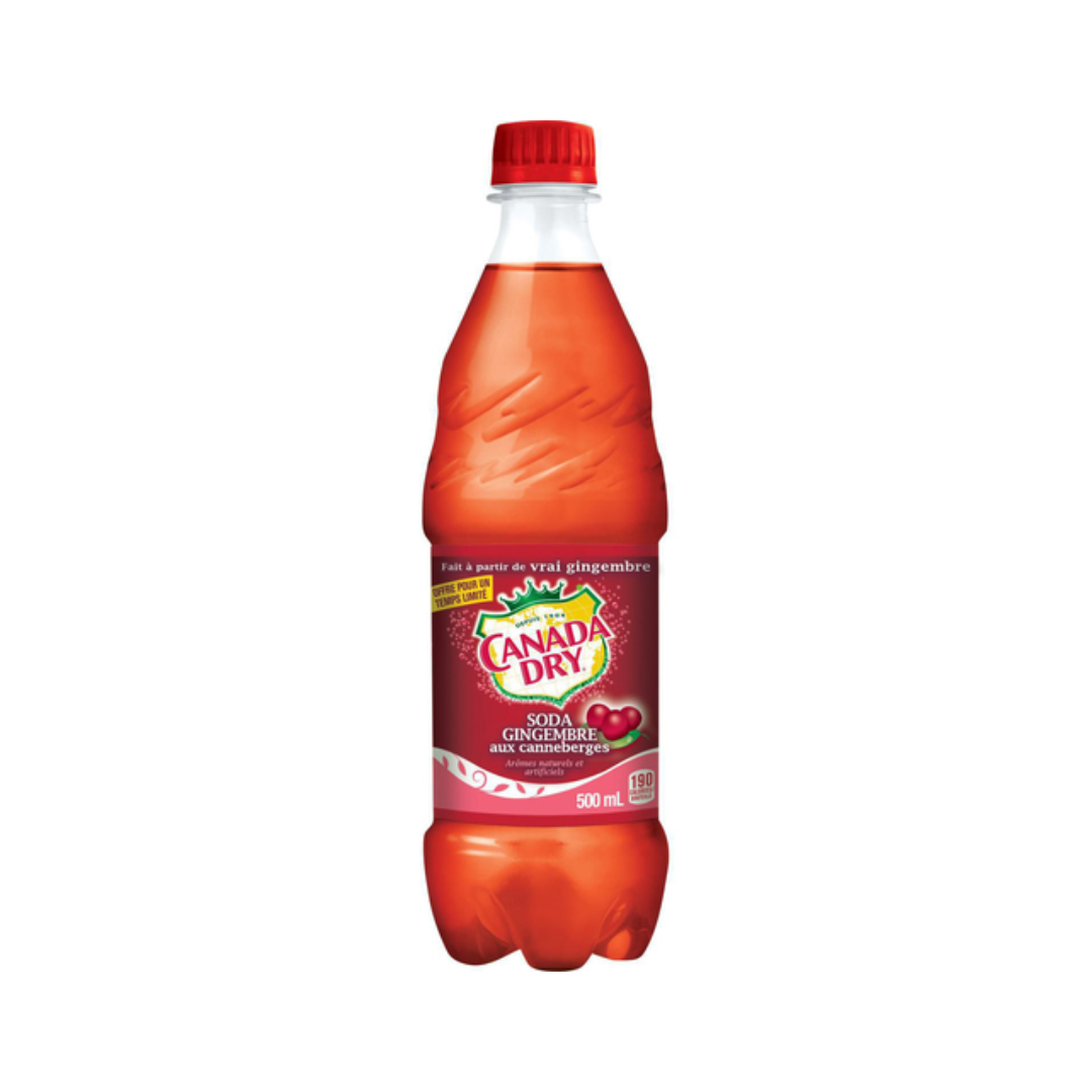 Canada Dry bottles Cranberry GINGERALE 500mL