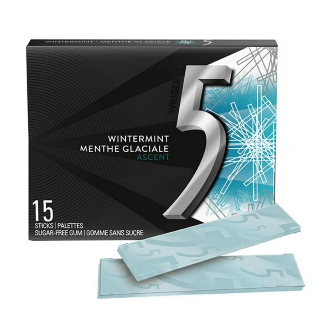 Wrigleys 5 Wintermint gum 15 sticks