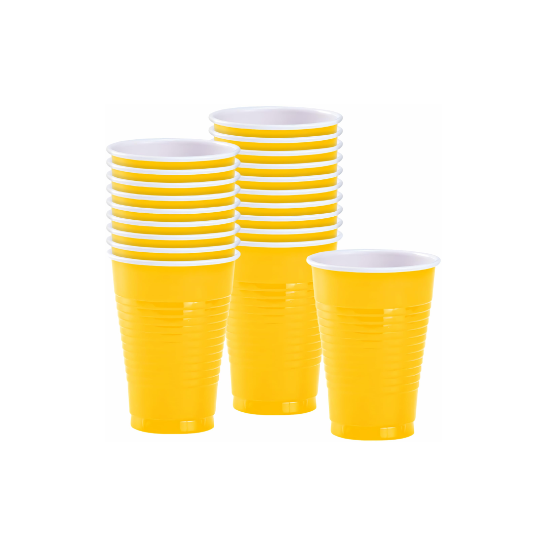 Plastic Yellow 20 Cups