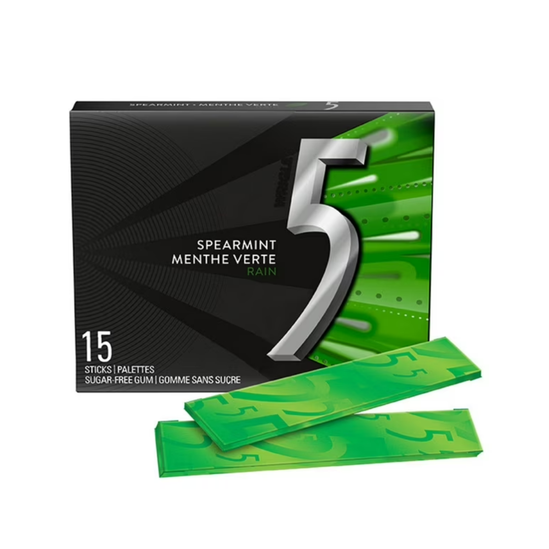 Wrigleys 5 Spearmint gum 15 sticks