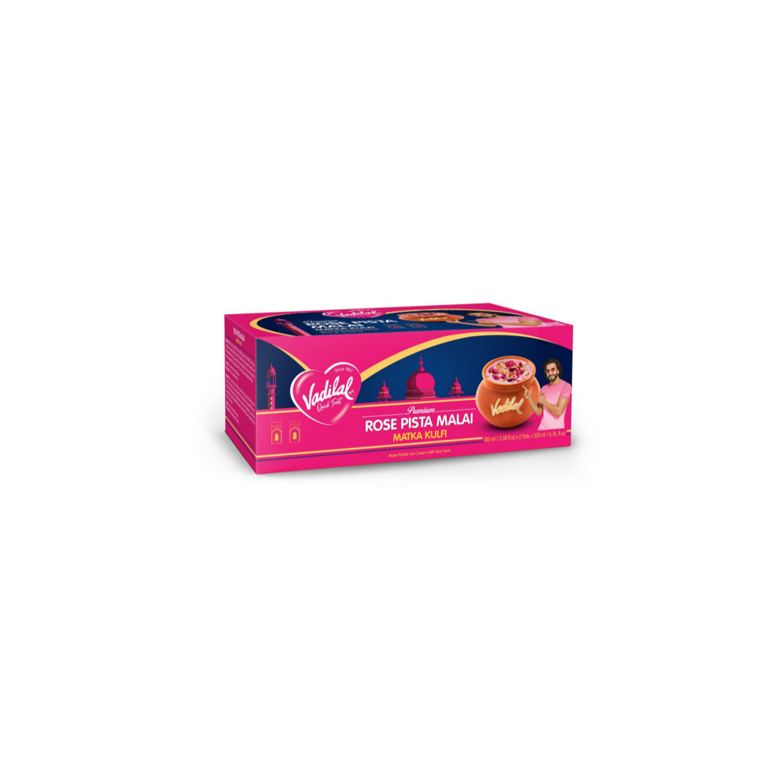 Vadilal Matka Kulfi Rose Pista 100mlx2
