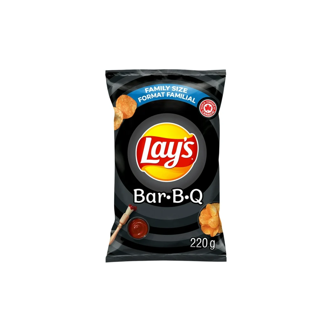 LAYS BBQ Flavoured Potato Chips 220G