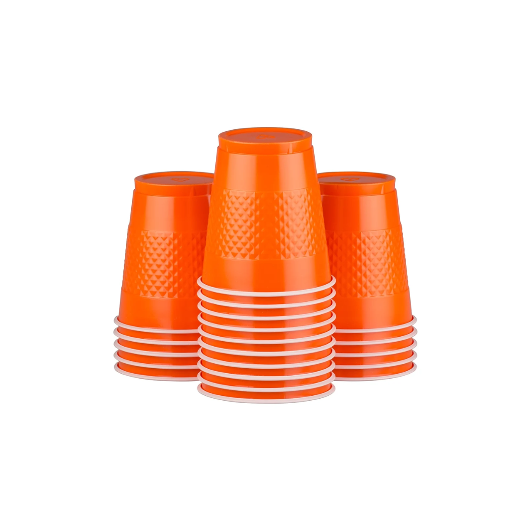 Plastic orange 20 Cups