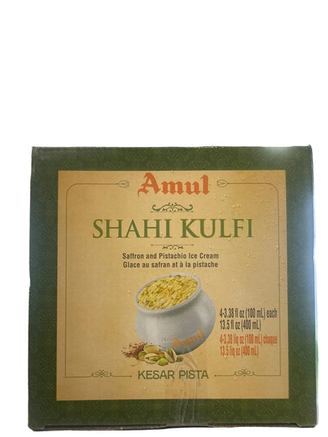 Amul Ice-Cream - Shahi Matka Saffron & Pistachio Kulfi 400g (4 pcs)