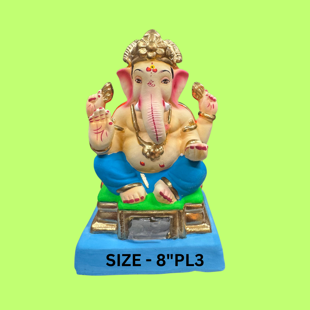 GANPATI MURTI SIZE - 8"PL3